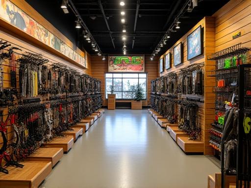 Interior of Desert Arrow Sports store showing equipment displays and a welcoming atmosphere
