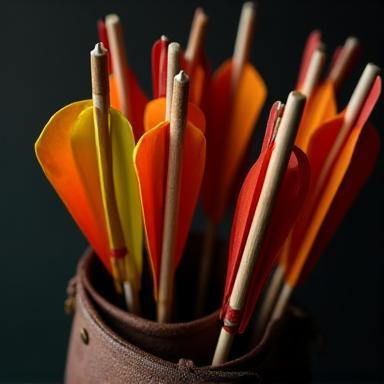 Arrows neatly arranged in a quiver